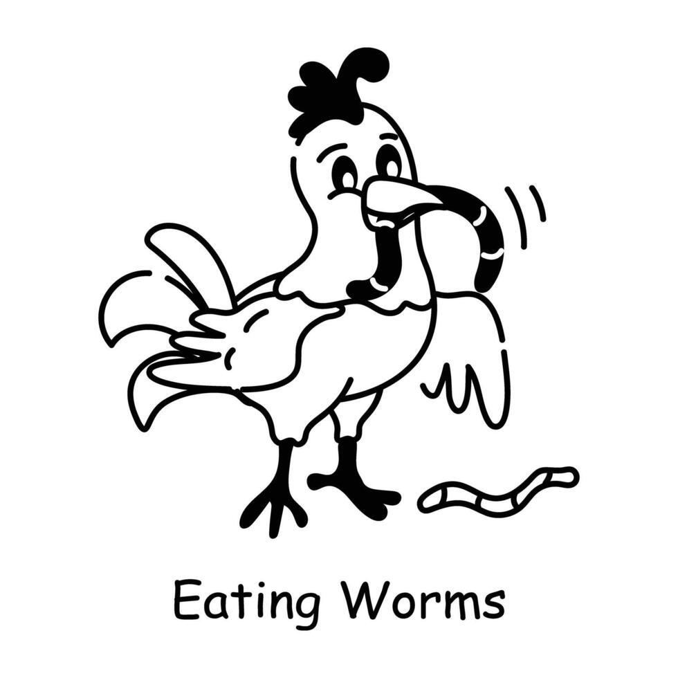 Heres a doodle icon of a rooster vector