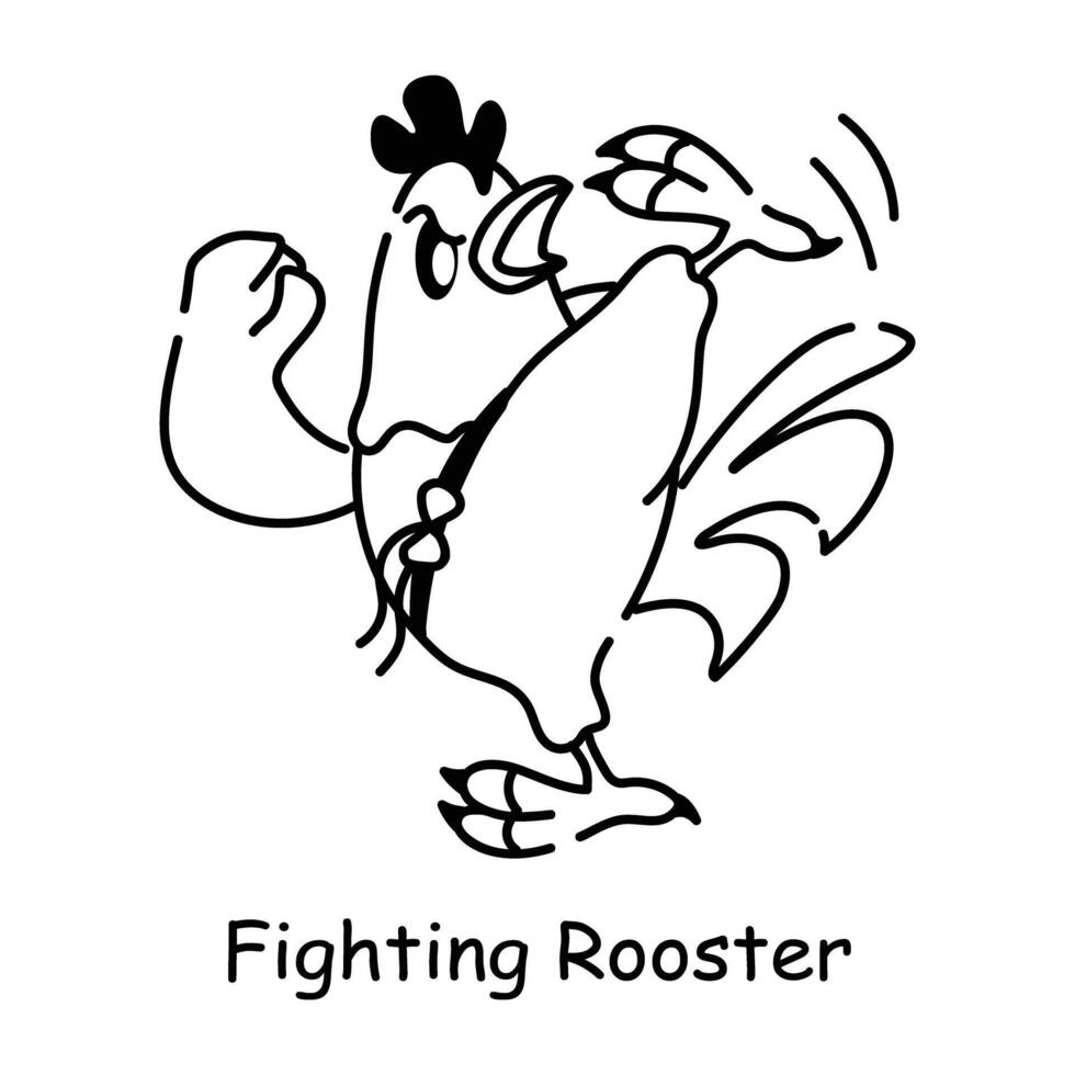 Heres a doodle icon of a rooster vector