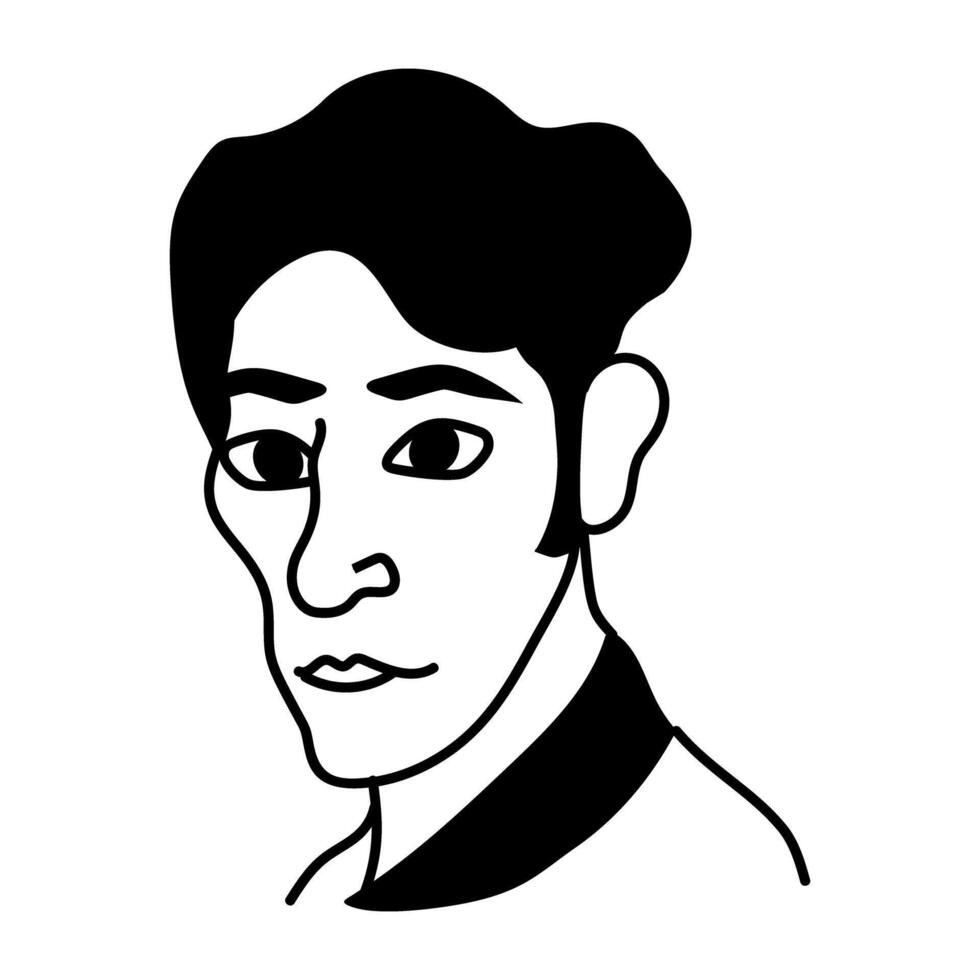 Doodle character icon of ugly man vector