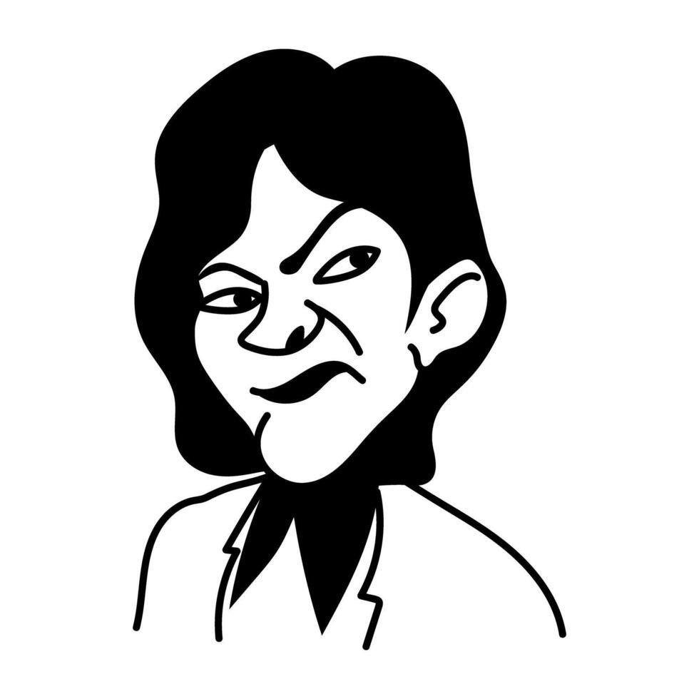 Ugly cartoon character of half bald man vector