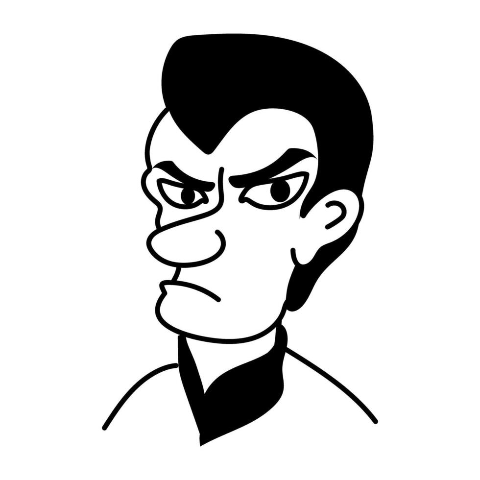 Ugly cartoon character of half bald man vector