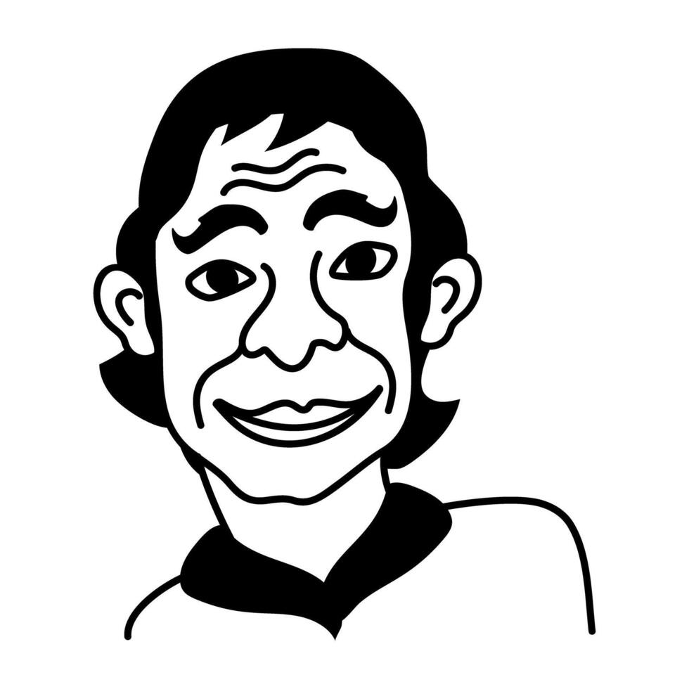 Ugly cartoon character of half bald man vector
