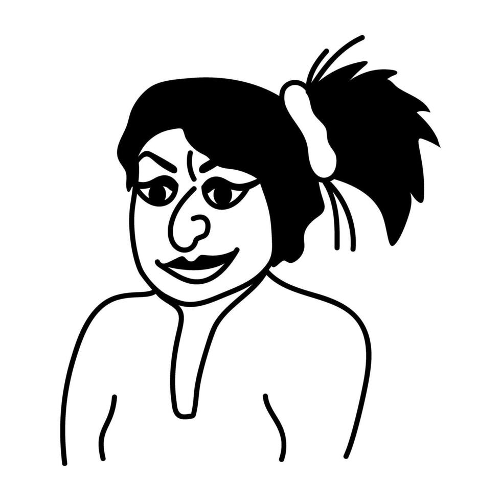 Ugly cartoon character of half bald man vector