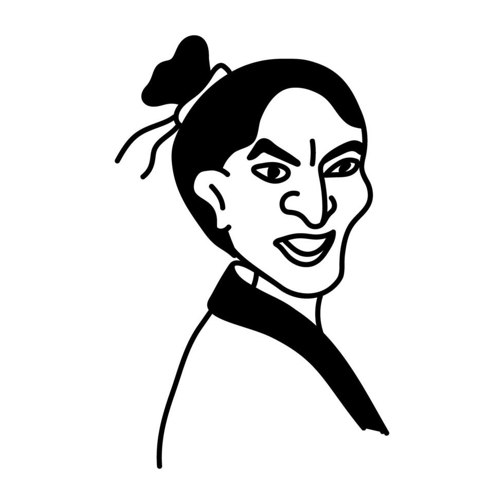 Ugly cartoon character of half bald man vector