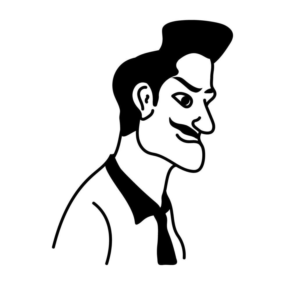 Ugly cartoon character of half bald man vector