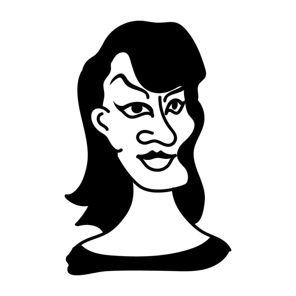 Ugly cartoon character of half bald man vector