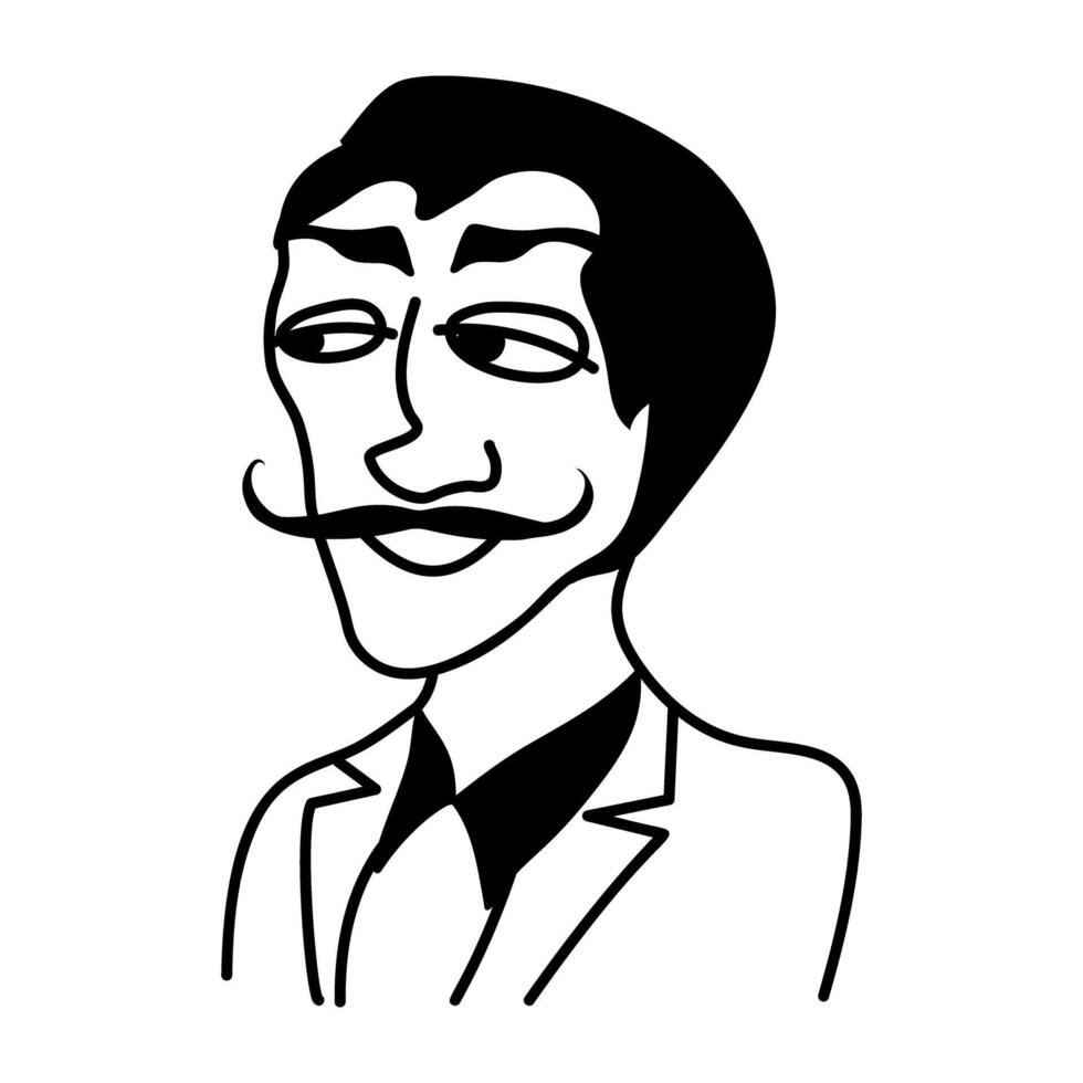 Ugly cartoon character of half bald man vector