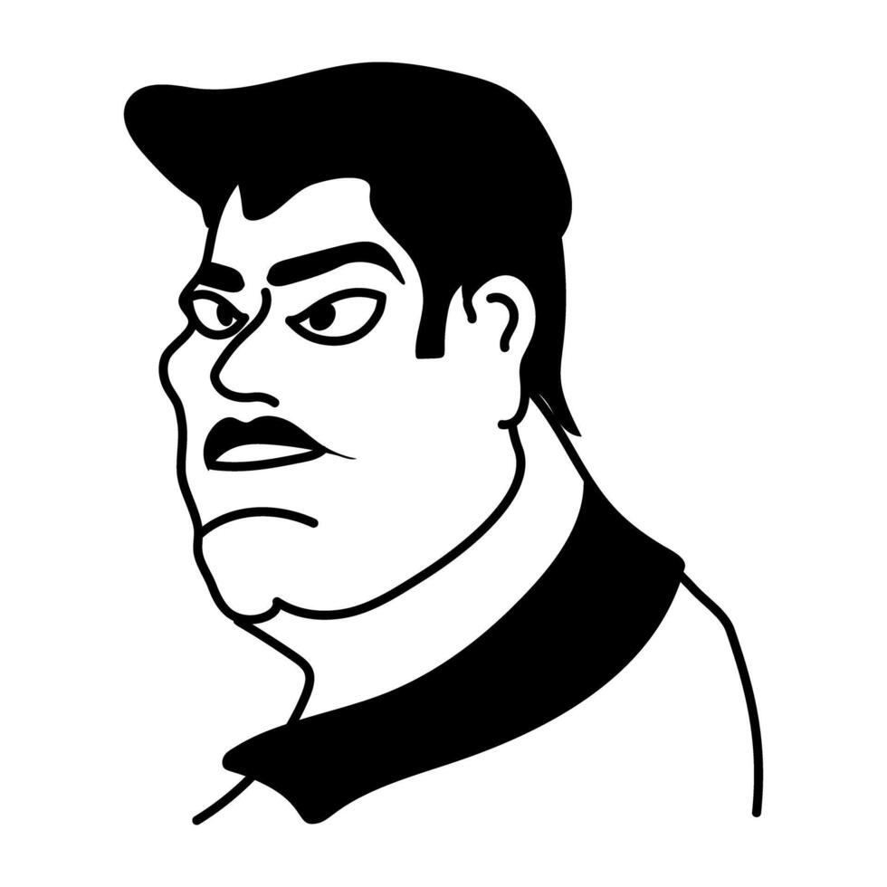Ugly cartoon character of half bald man vector