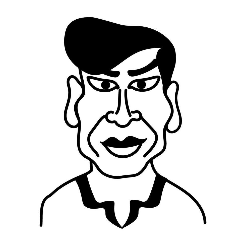 Ugly cartoon character of half bald man vector
