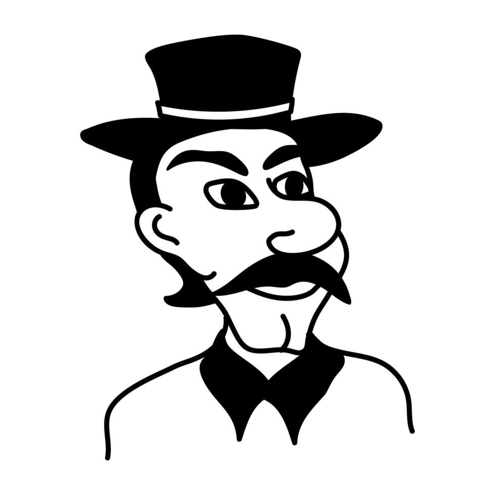 Ugly cartoon character of half bald man vector