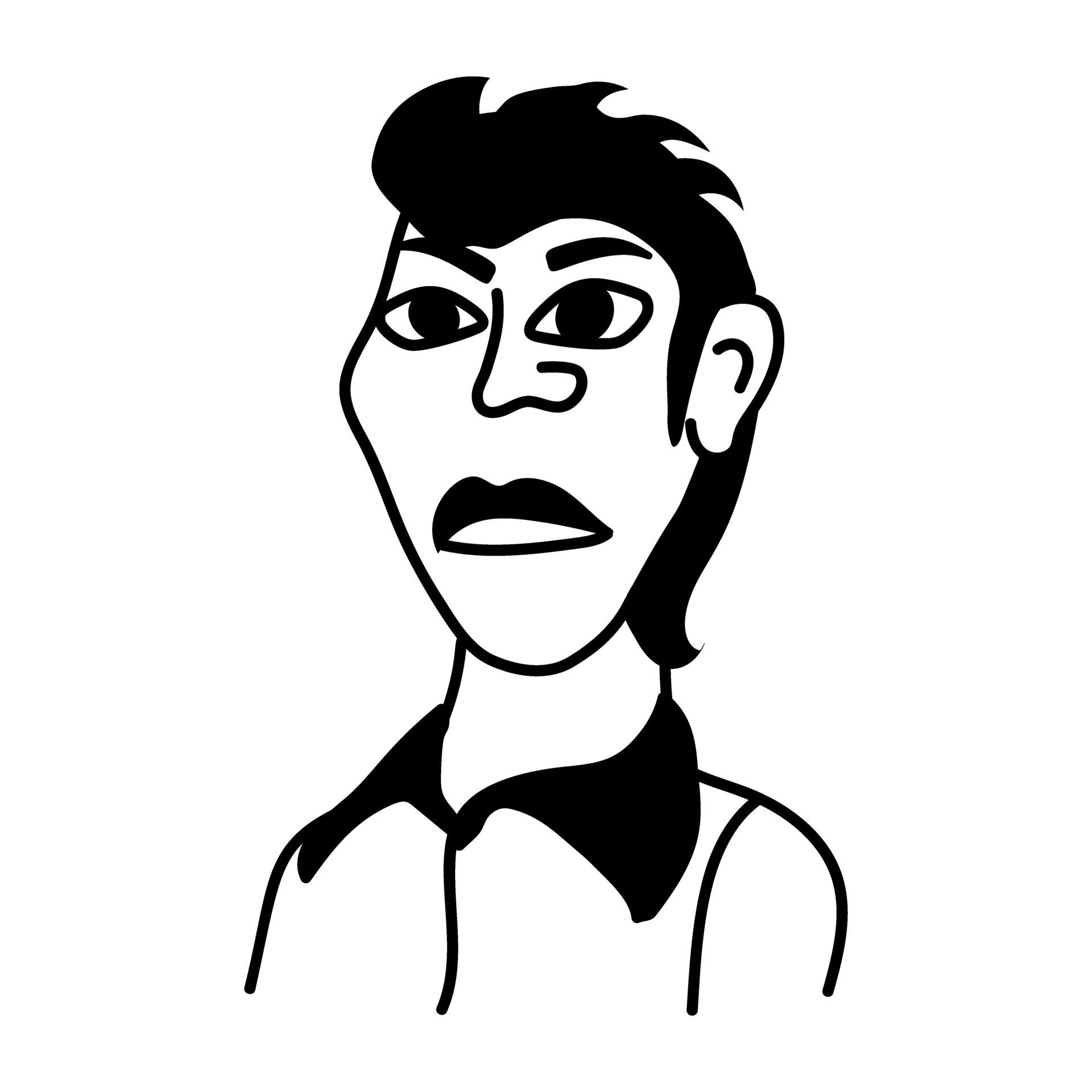 Ugly cartoon character of half bald man 46800267 Vector Art at Vecteezy