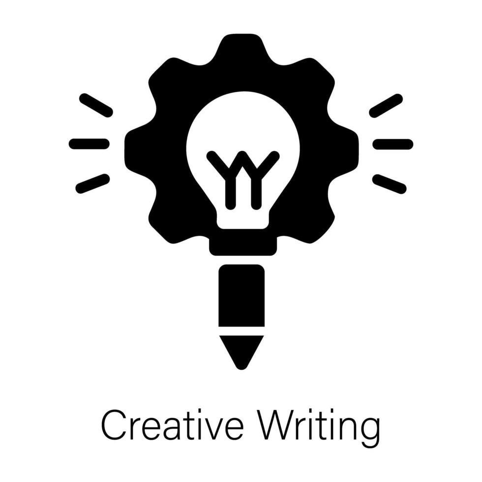Check out solid style icon of creative writing vector