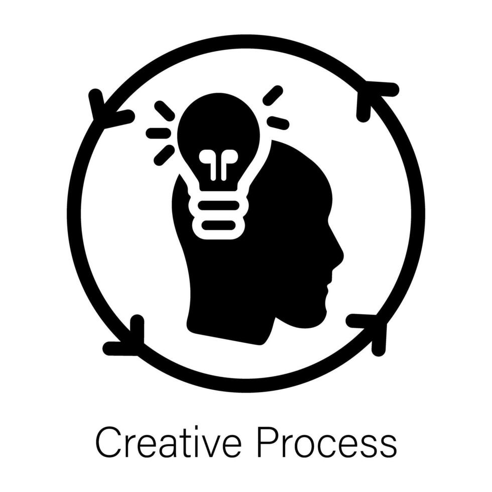 Download solid icon of creative process vector