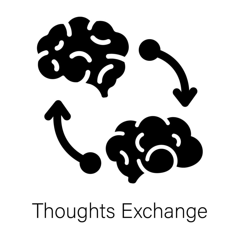 Check solid icon of thoughts exchange vector