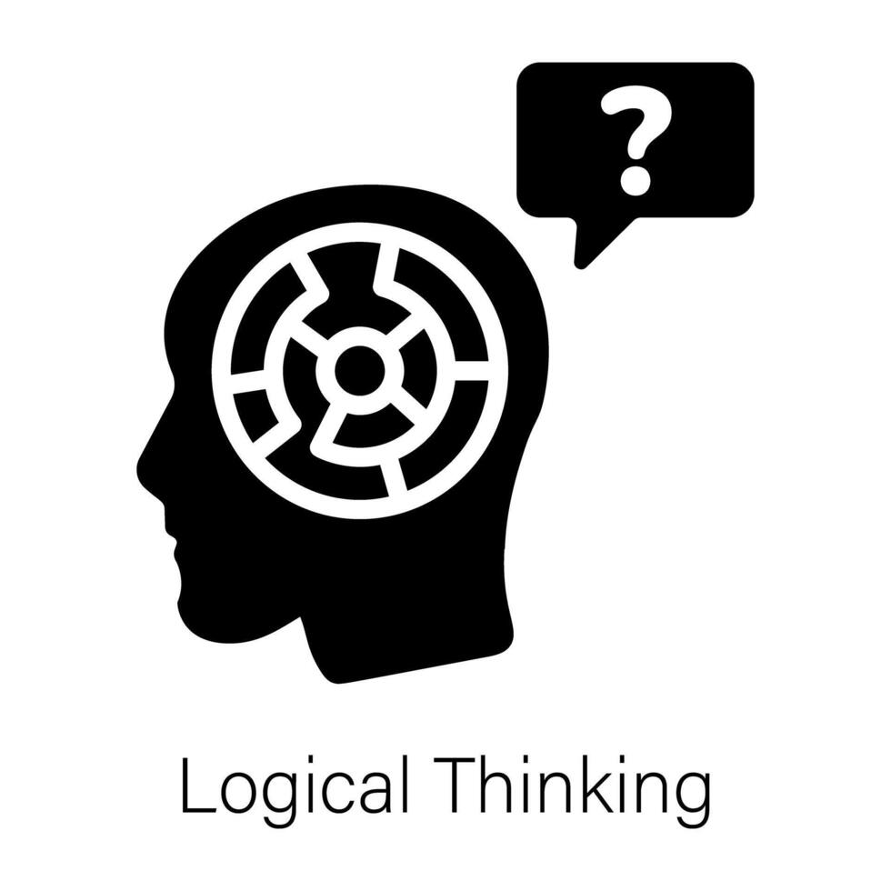 Logical thinking solid style icon vector