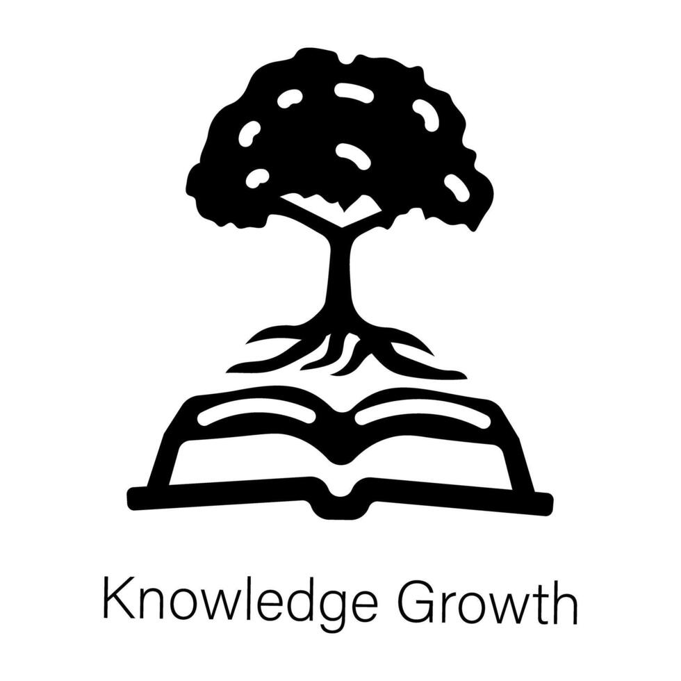 Get this solid icon of knowledge growth vector