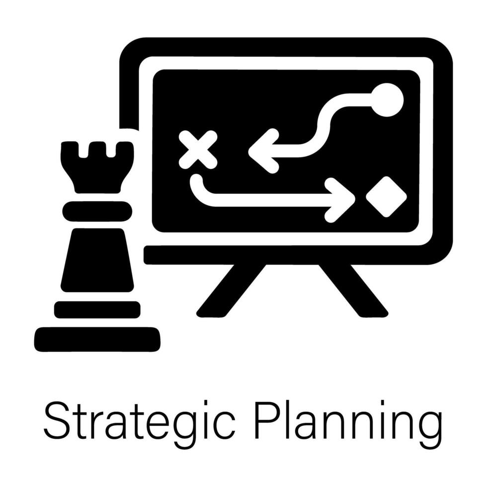 A captivating solid icon of strategic planning vector
