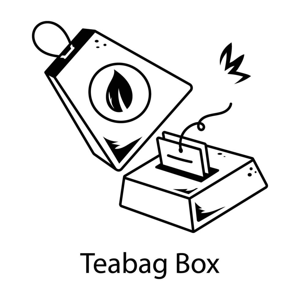 A doodle style icon of teabag box vector
