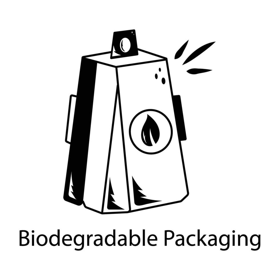 A hand drawn icon of biodegradable packaging vector
