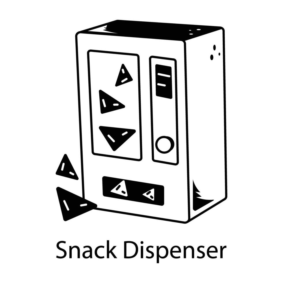 Snack dispenser doodle style icon vector