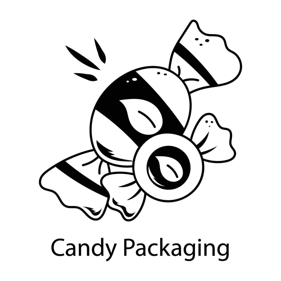 A doodle icon of sustainable candy packaging vector