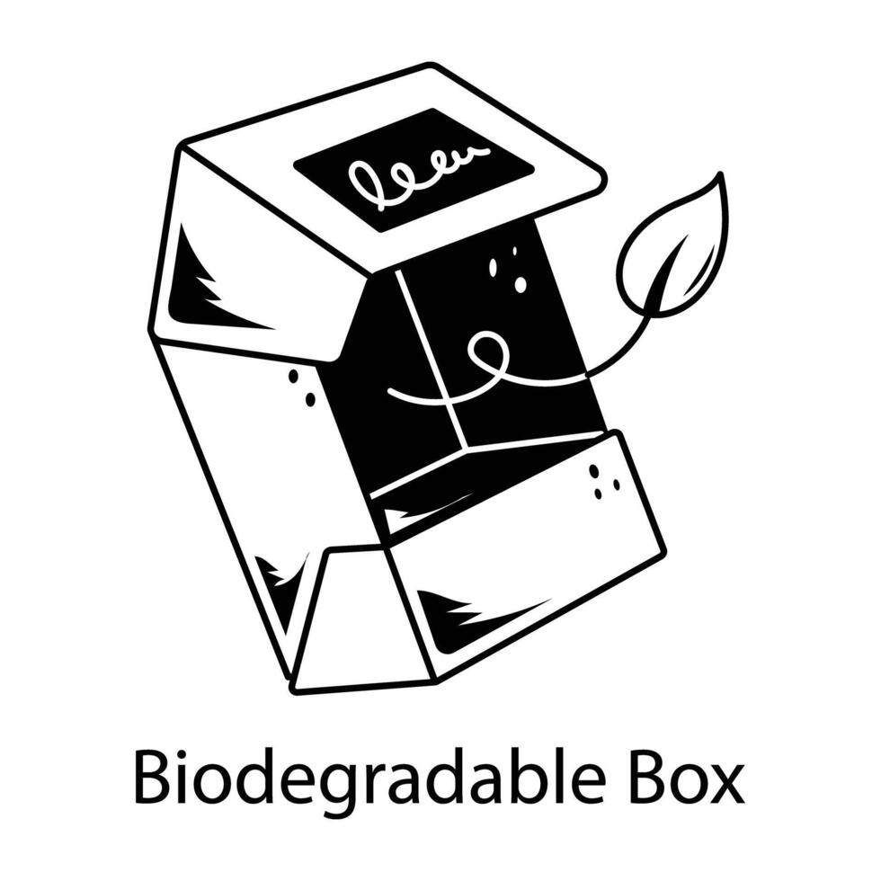 A hand drawn icon depicting biodegradable box vector