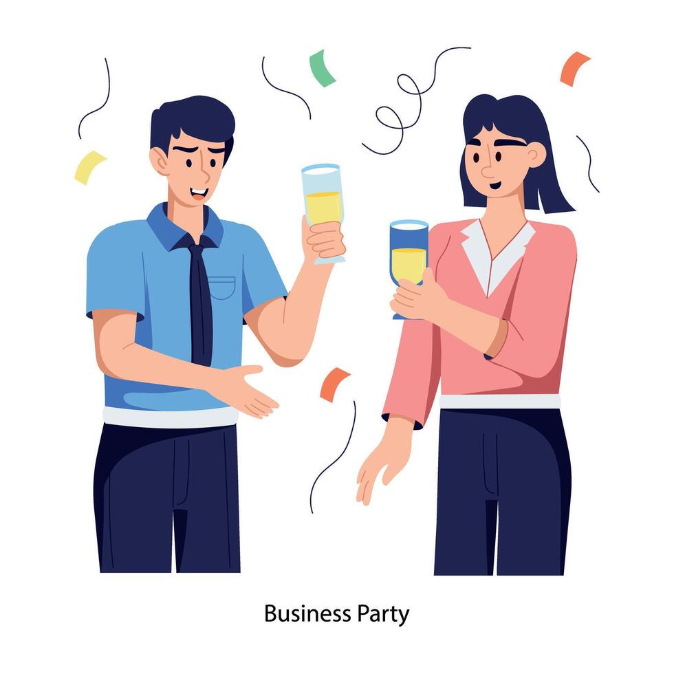 A customizable flat illustration of business party vector
