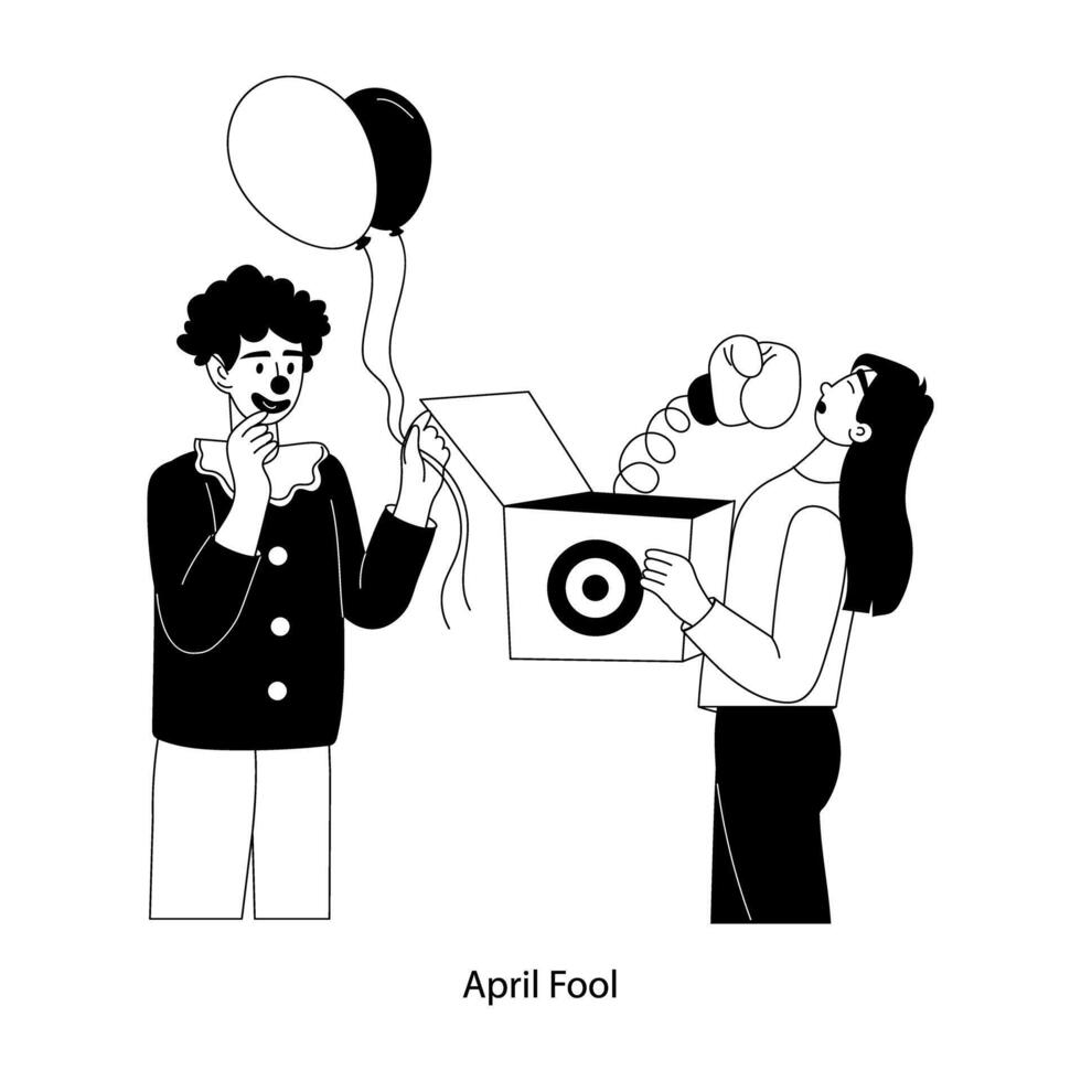 Check this flat illustration of april fool prank vector