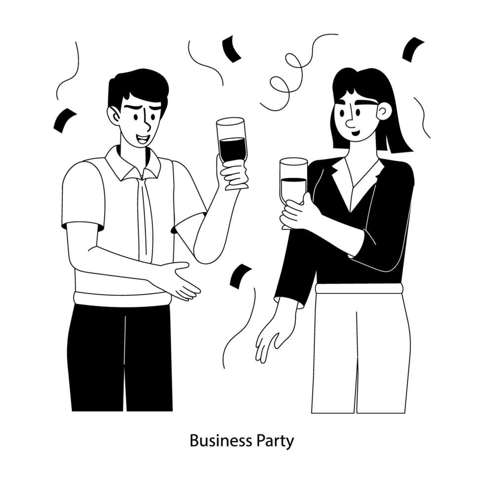 A customizable flat illustration of business party vector