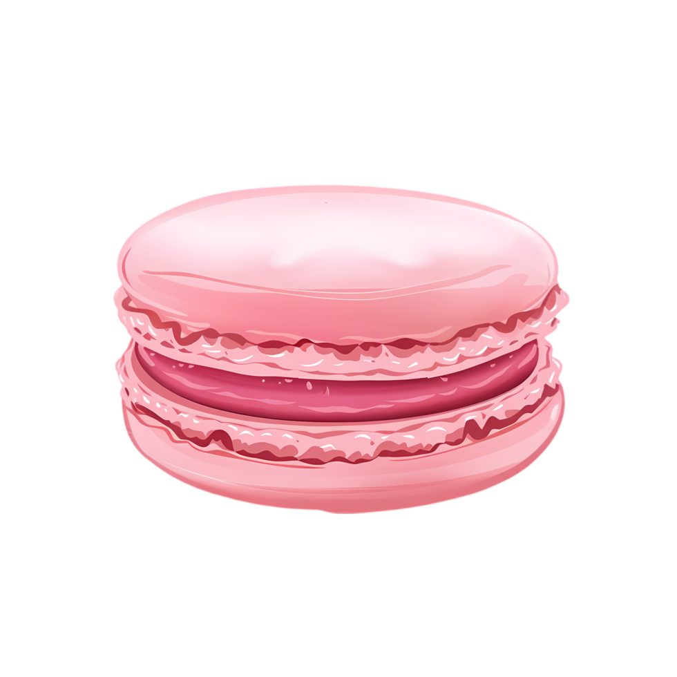 Delicate Pink Macaron with Creamy Filling png