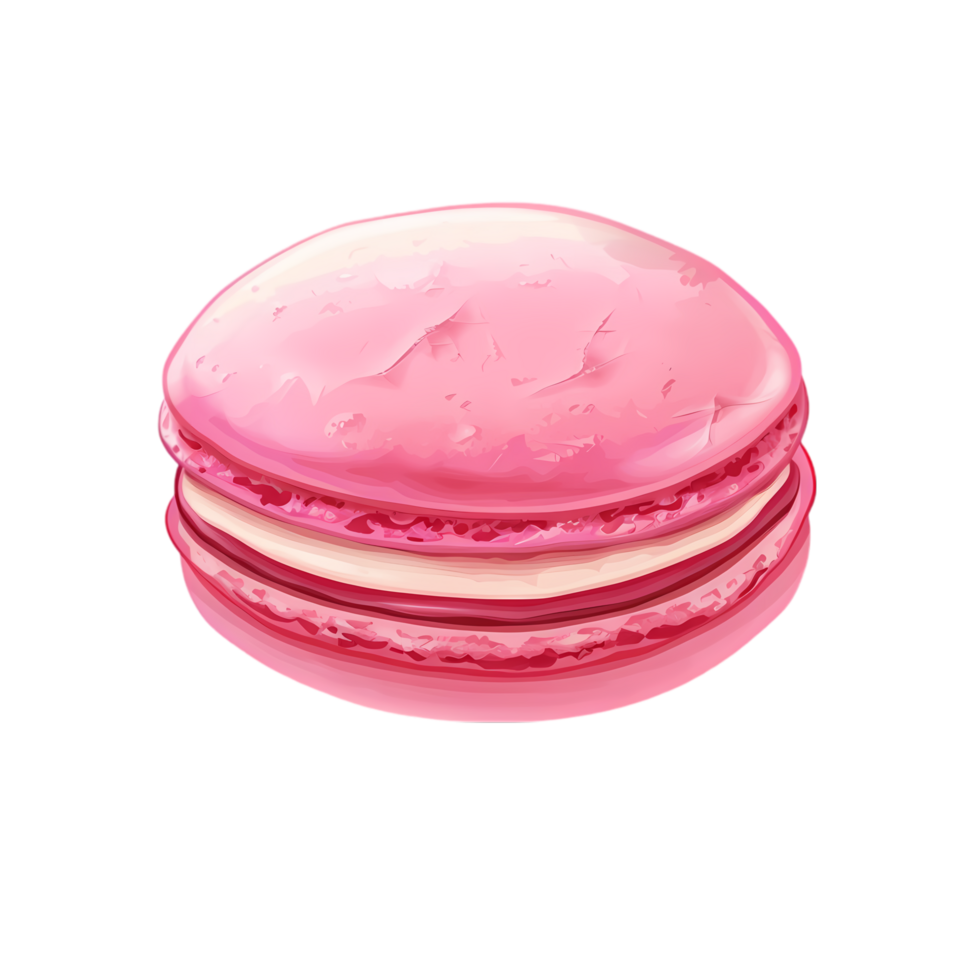 Pink Macaron with White Filling png
