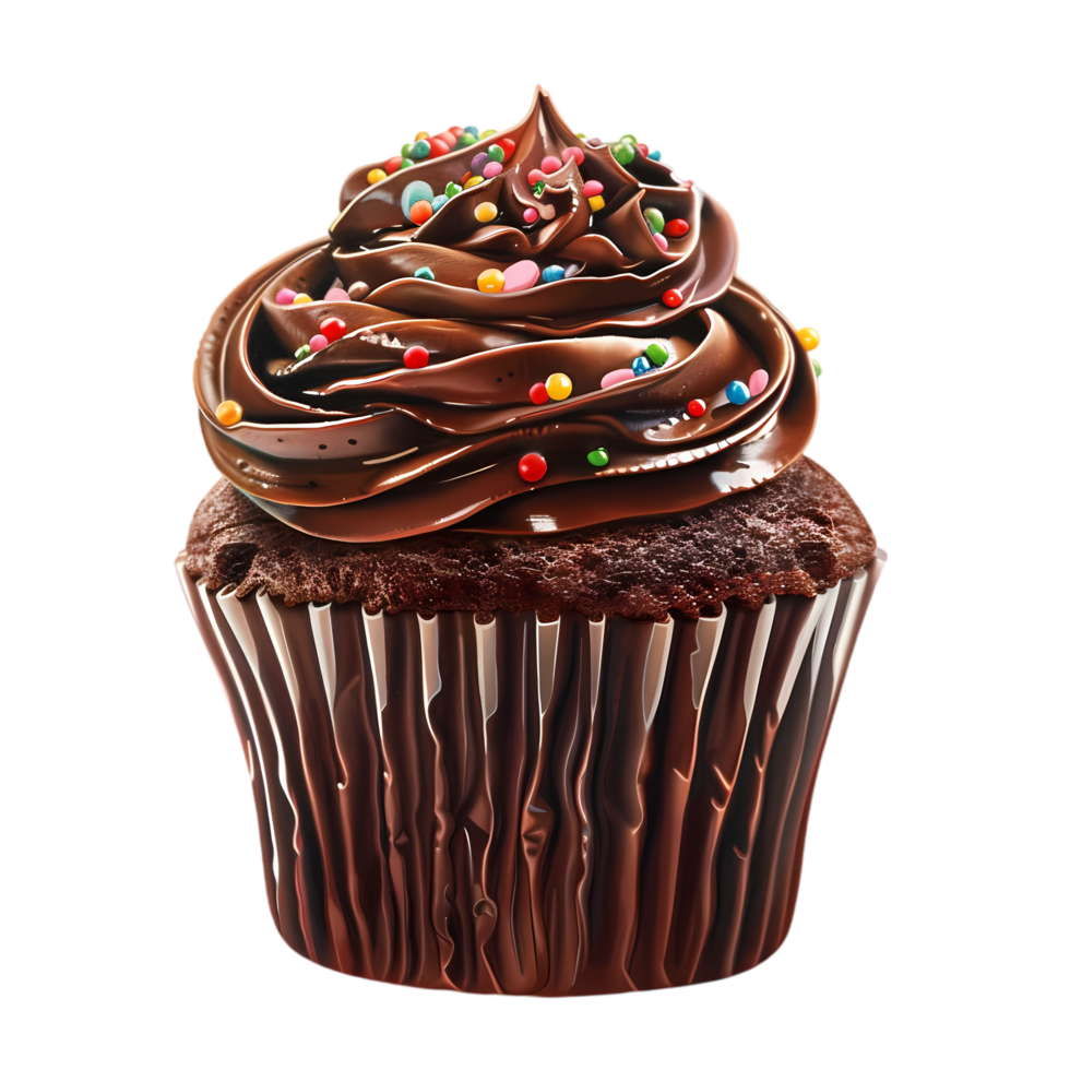 Chocolate Cupcake with Sprinkles png