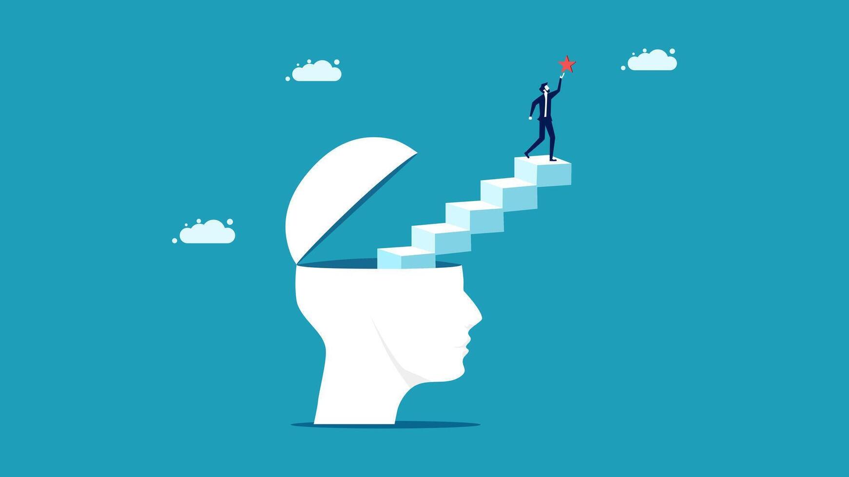 business people climbing up an arrow to the top vector