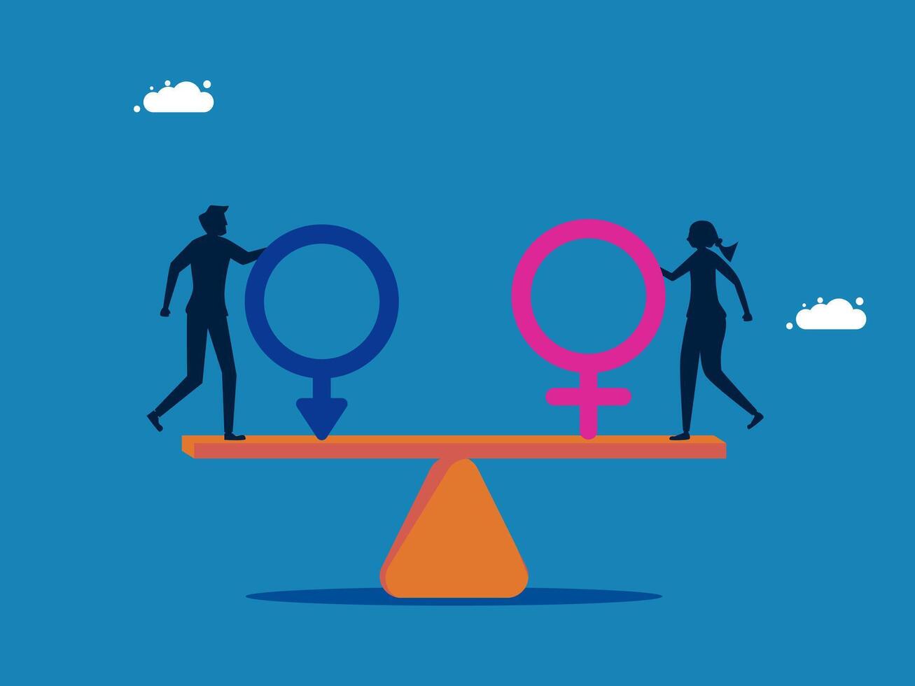 Gender Balance. The concept of equal opportunity for women and men vector