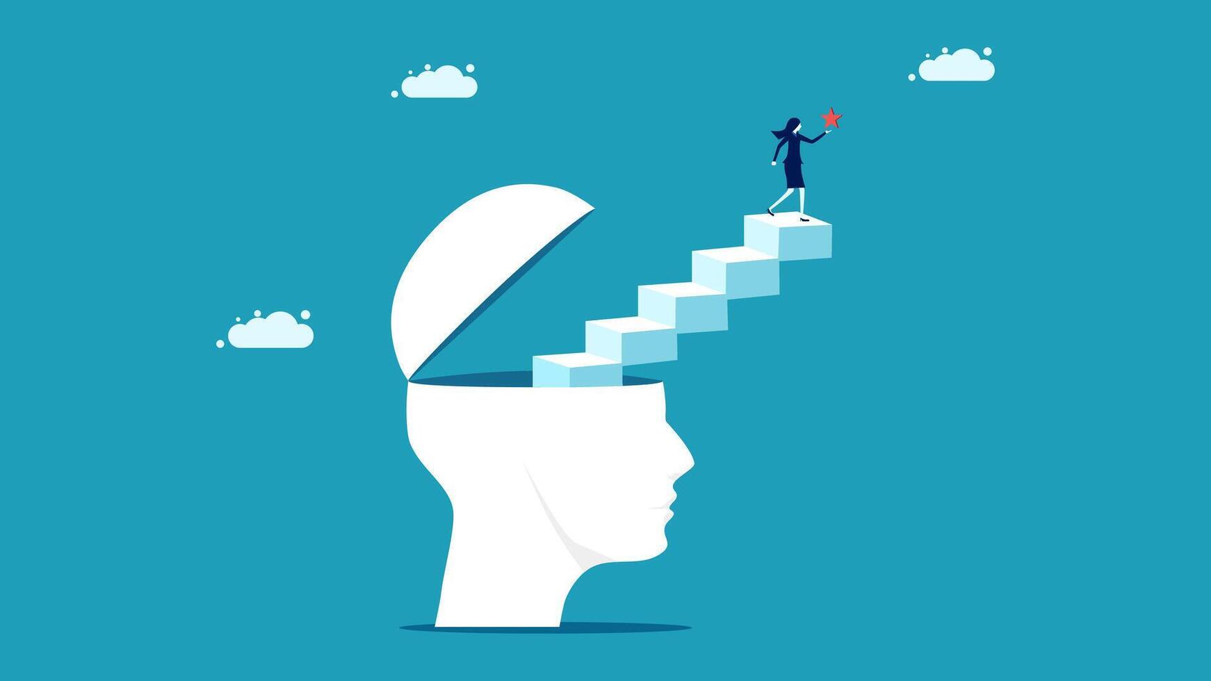 business people climbing up an arrow to the top vector