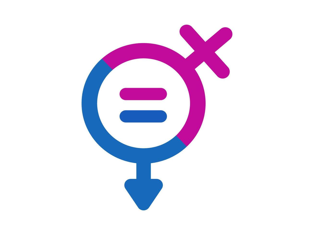 Gender Balance Icon. The concept of equal opportunity for women and men. vector