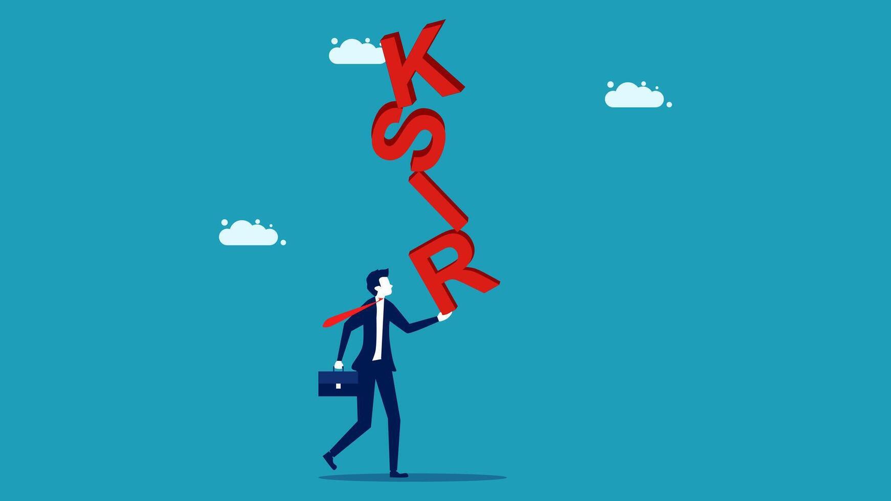 businessman holding risk vector