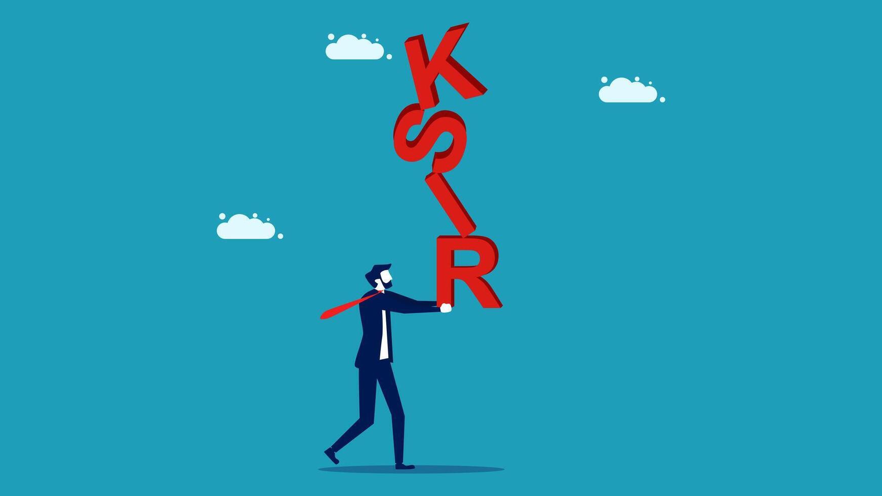 businessman holding risk vector