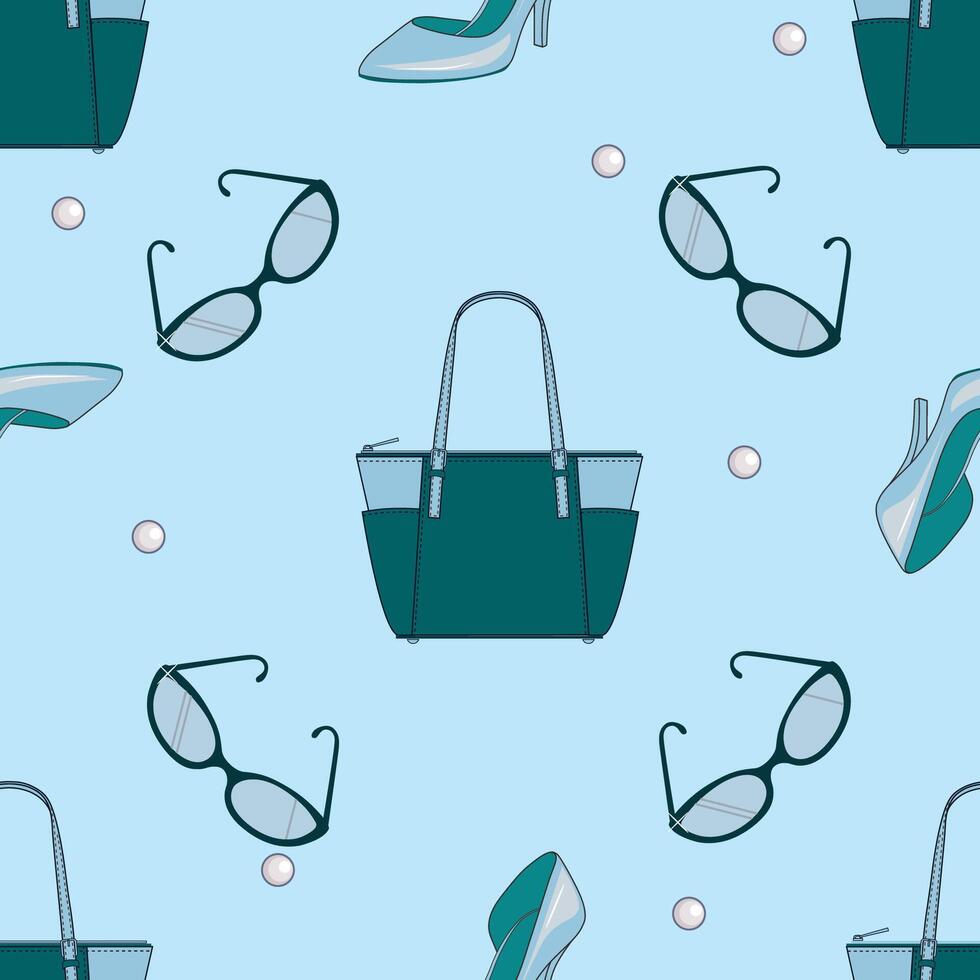 accessories pattern blue vector