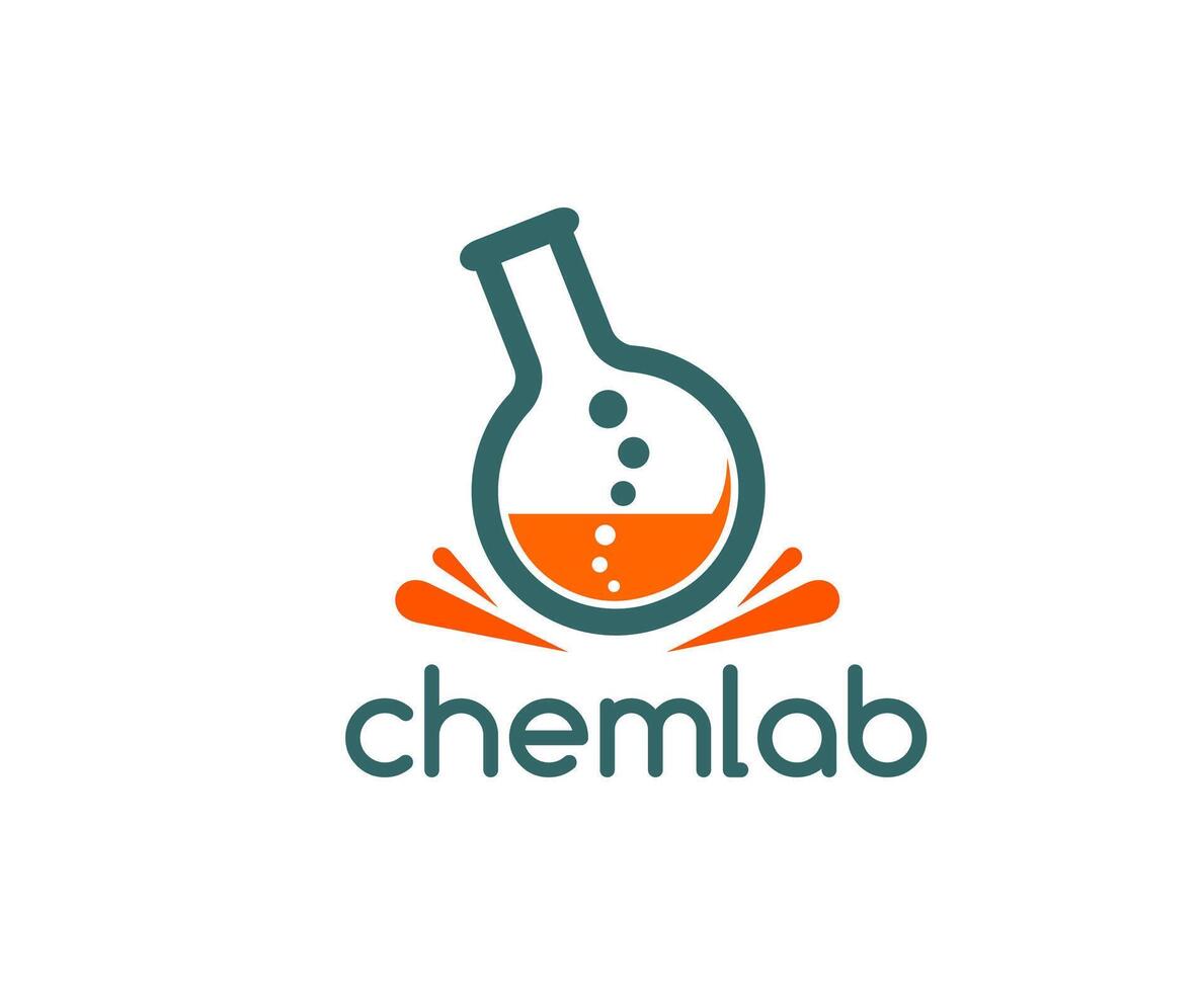 Science lab icon, emblem for laboratory vector