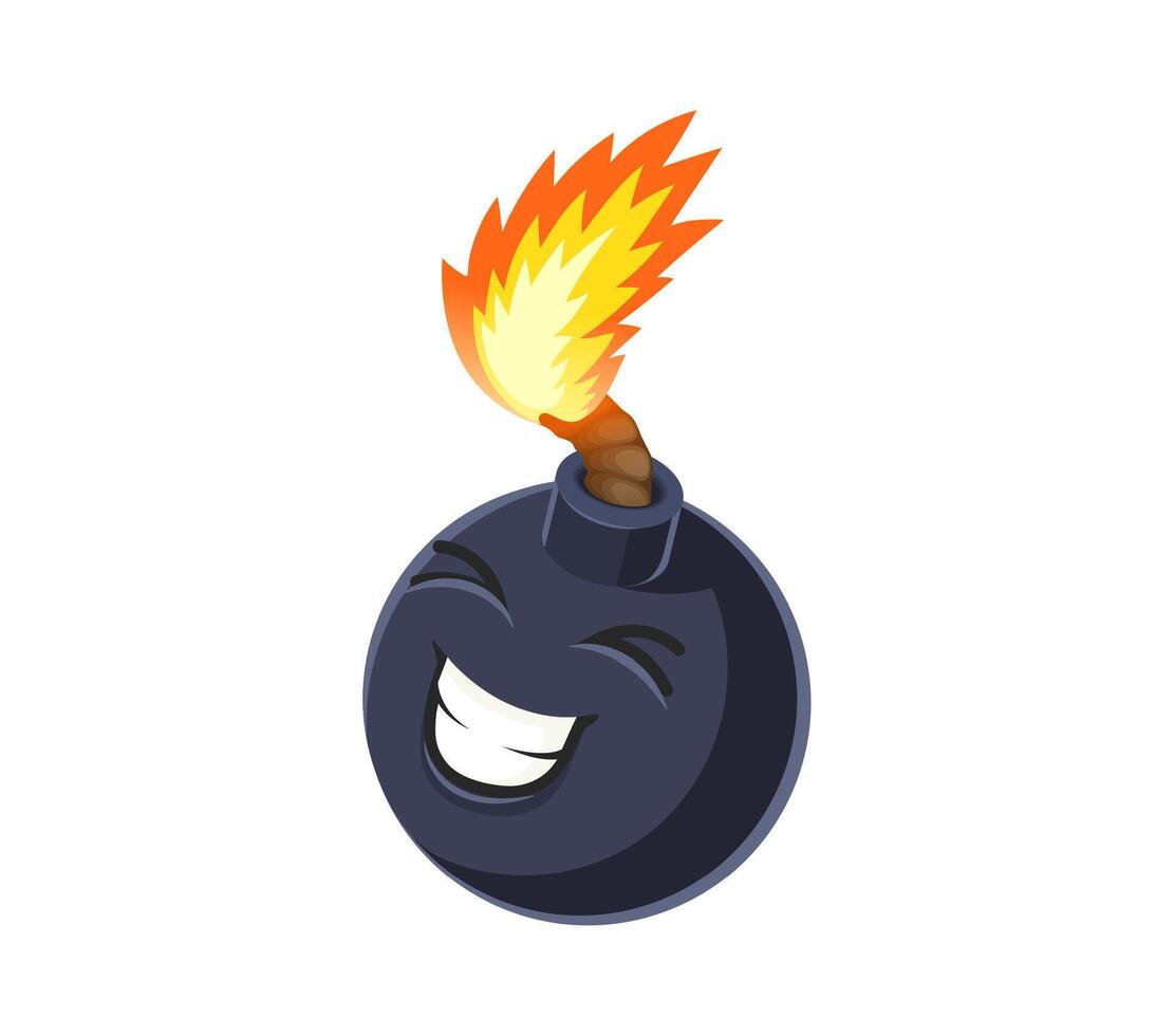 Cartoon bomb character explosive tnt weapon vector