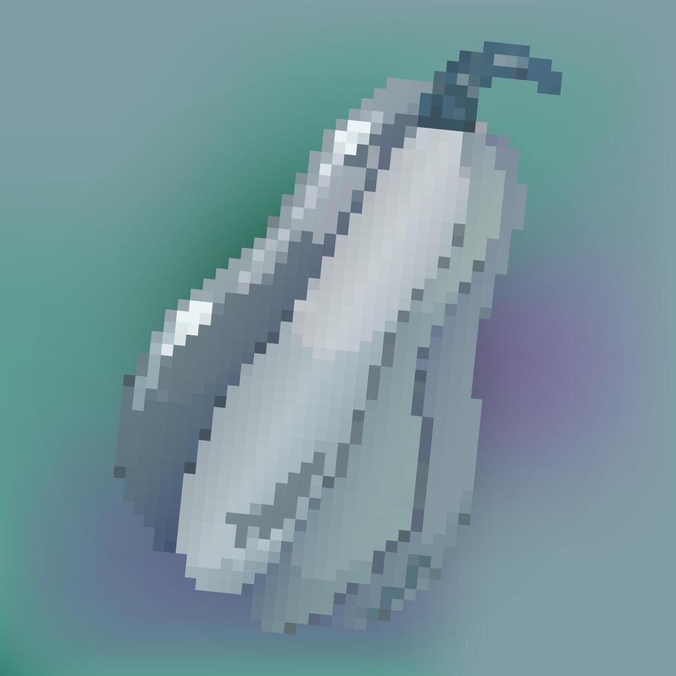 Pixel art illustration grey Pumpkin. Pixelated Pumpkin. Autumn Fall Pumpkin icon for Holiday Halloween or Thanksgiving day. pixel art game and icon for website and game. vector