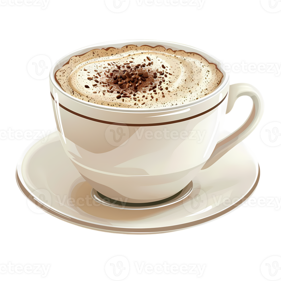 A Cup of Cappuccino with a Sprinkle of Chocolate png