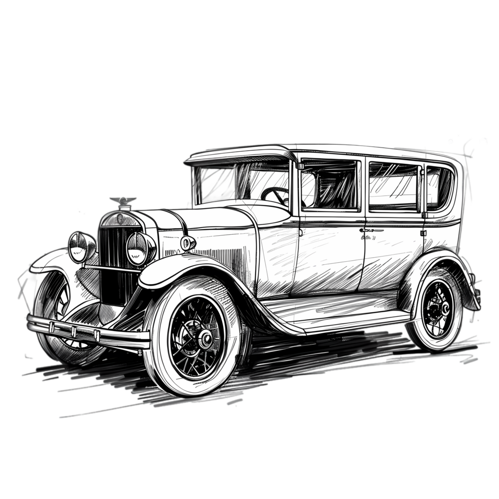 Vintage Car Sketch png