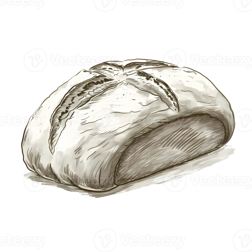 Hand-Drawn Illustration of a Loaf of Bread png