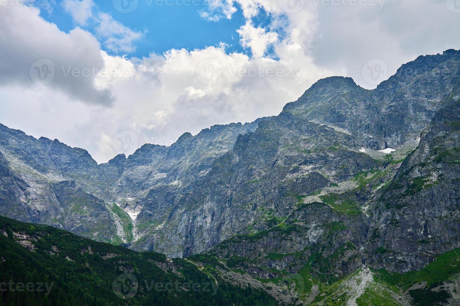 View on mountains peaks in Tatra National park. photo