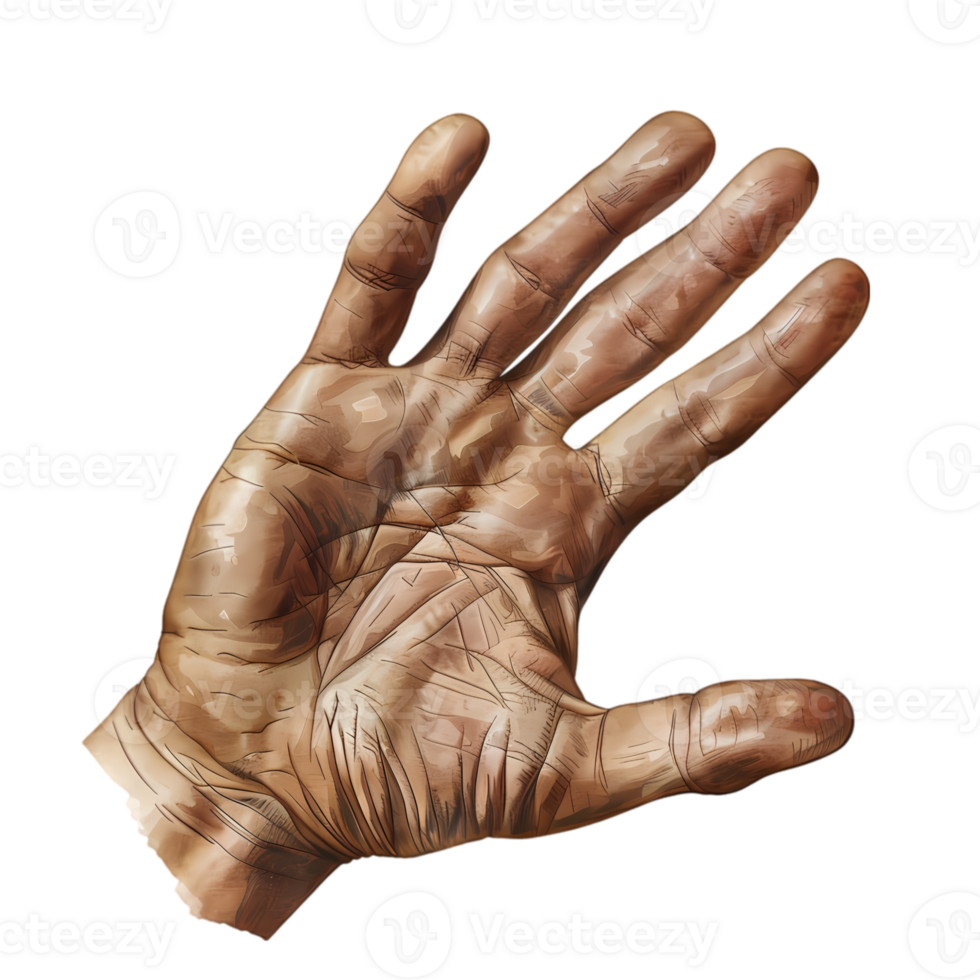 Close-Up of an Aged Hand, Wrinkles and Lines Tell a Story png