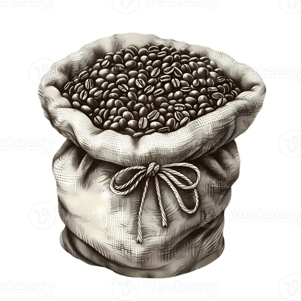A Sack Full of Roasted Coffee Beans png
