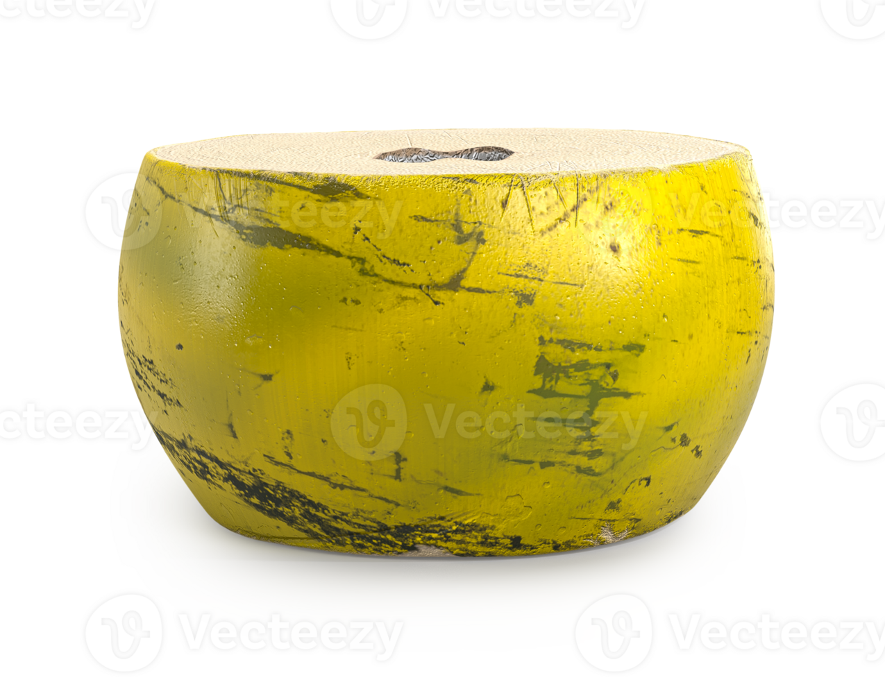fresh green coconut with dark spots and a hole in the top for drinking coconut water png