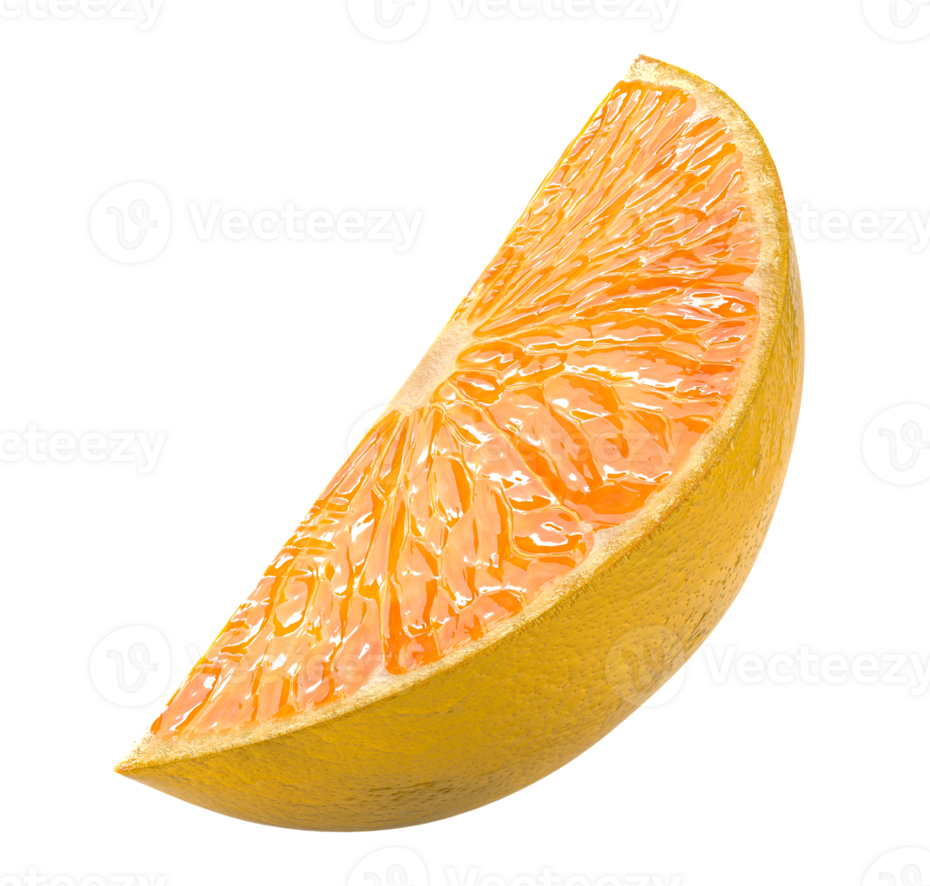 slice of ripe, delicious orange fruit with a yellowish peel png